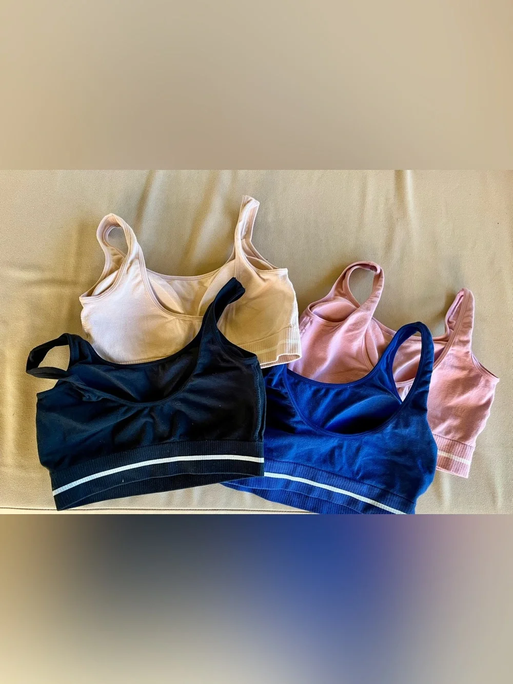 GapBody Seamless Cotton Comfort Bra Navy, Pink, Beige, Black | Size M Bundle 6
